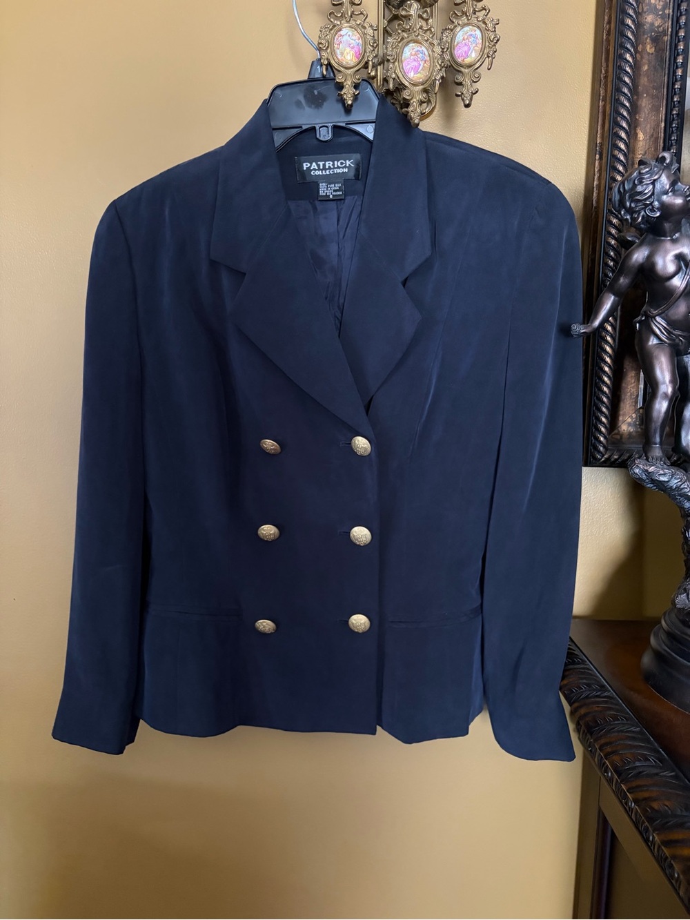 Patrick Collection Navy Double-Breasted Blazer with Gold Buttons